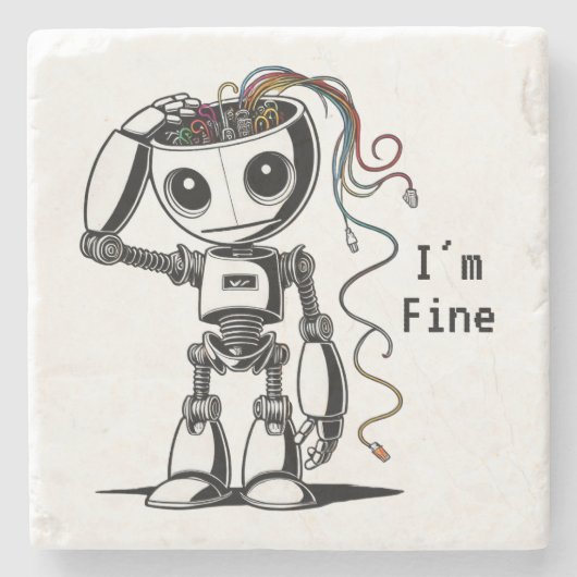 Zerbrochener Roboter - Ich bin gut Steinuntersetzer (Vorderseite)