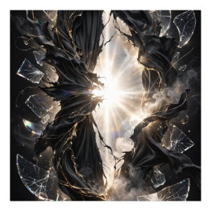Zerbrochener Schleier des Lichts - Schwarzes Gold Fotodruck