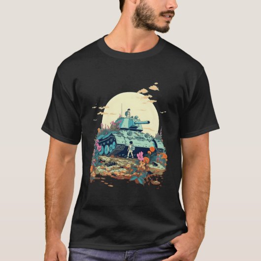 Zerbrochener Tank überwuchert mit Blume Frieden ni (Vorderseite)
