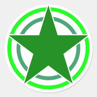 Zerbrochener Zwei-Circle-Star 15 Runder Aufkleber