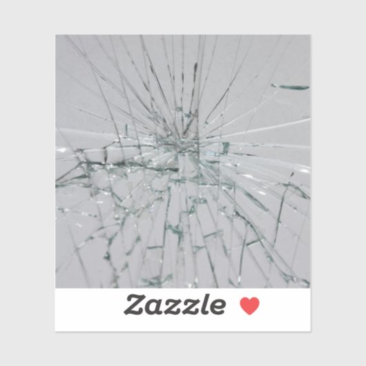 Zerbrochenes Glas Aufkleber (Blatt)