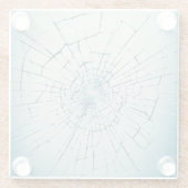 zerbrochenes Glas, gesprungen Glasuntersetzer (Rückseite)