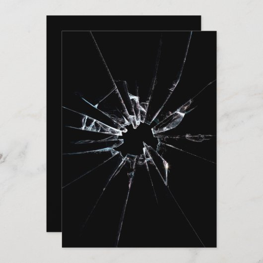 Zerbrochenes Glas Nr. 1 Einladung (Vorne/Hinten)