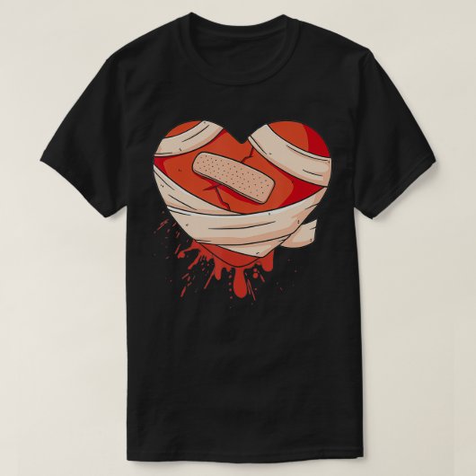 Zerbrochenes Herz gebrochen Sad Valentine Day Fi g T-Shirt (Design vorne)