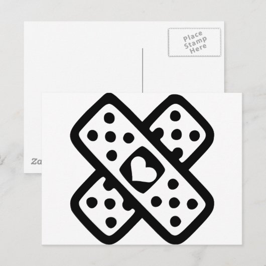 Zerbrochenes Herz - Liebe Postkarte (Vorne/Hinten)