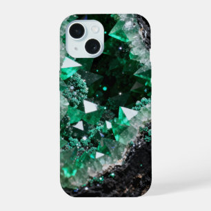 Zerbrochenes Smaragd-Geoden-Herz iPhone 15 Hülle