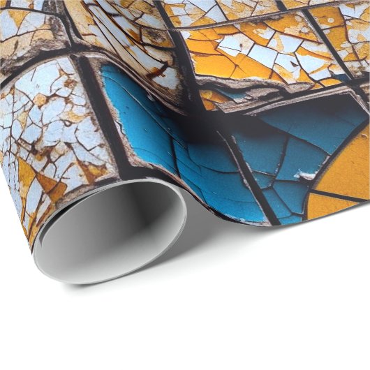 Zerbrochenes und gebrochenes engstirniges Grenzkon Geschenkpapier (Rolleneckpunkt)