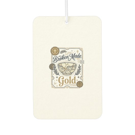 Zerbrochenes wird zu Gold Jesus Kintsugi zerbroche Autolufterfrischer (Vorderseite)
