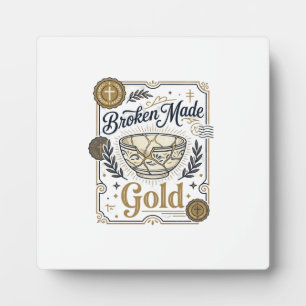 Zerbrochenes wird zu Gold Jesus Kintsugi zerbroche Fotoplatte