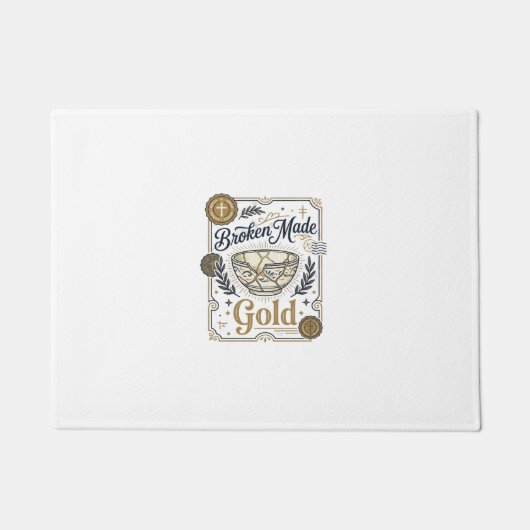 Zerbrochenes wird zu Gold Jesus Kintsugi zerbroche Fußmatte (Vorderseite)