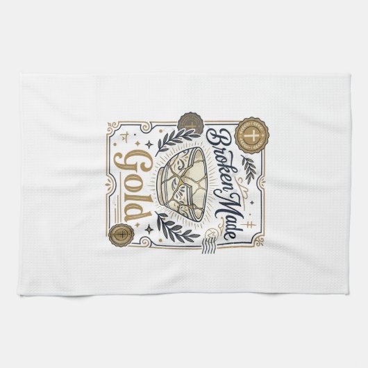 Zerbrochenes wird zu Gold Jesus Kintsugi zerbroche Geschirrtuch (Horizontal)