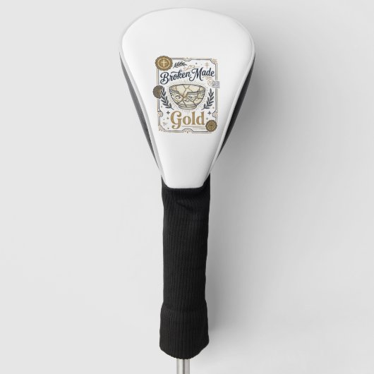 Zerbrochenes wird zu Gold Jesus Kintsugi zerbroche Golf Headcover (Vorderseite)