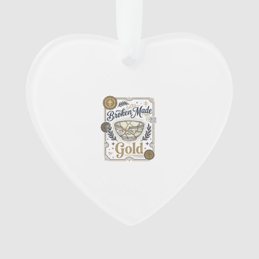 Zerbrochenes wird zu Gold Jesus Kintsugi zerbroche Ornament (Vorderseite)