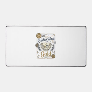 Zerbrochenes wird zu Gold Jesus Kintsugi zerbroche Schreibtischunterlage