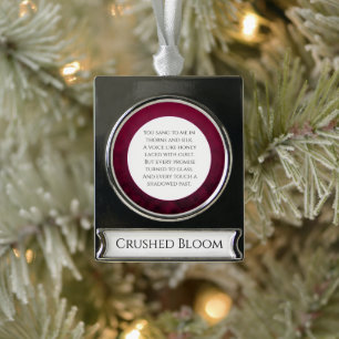 Zerdrückte Blüte Banner-Ornament Silber