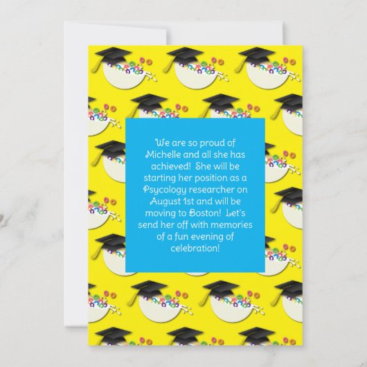 Zerealien Graduation Party Frühstück Sleepover Einladung (Rückseite)