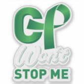 Zerebral Palsy Awareness CP wird mich nicht stoppe Aufkleber (Vorderseite)