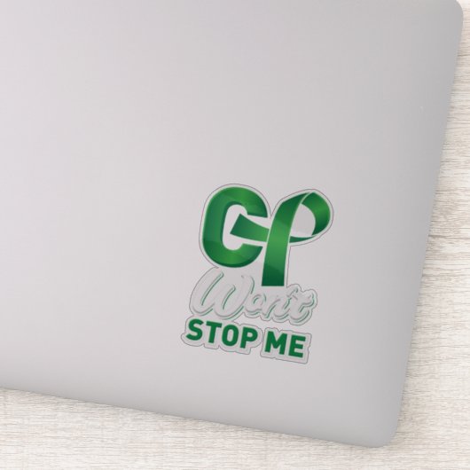 Zerebral Palsy Awareness CP wird mich nicht stoppe Aufkleber (Detail)