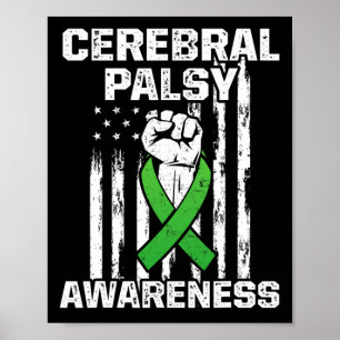 Zerebral Palsy Cp Bewusstsein für die Überwindung Poster