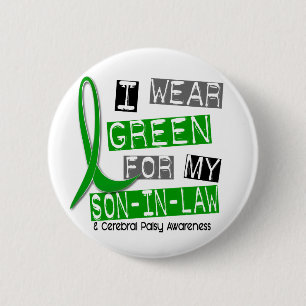 Zerebrale Lähmung trage ich Grün für meinen Button