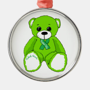Zerebrale Lähmungs-Bewusstseins-Teddybär-Produkt Silbernes Ornament