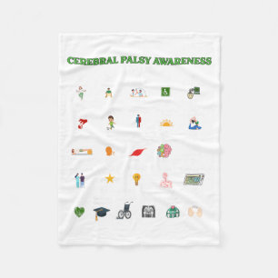 Zerebralparese-Bewusstseins-Alphabet CP Grüne Schl Fleecedecke