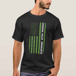 Zerebralparese-Bewusstseinsmonat Amerikanische Fla T-Shirt