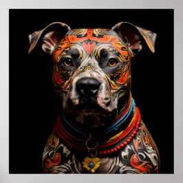 Zeremonial Staffordshire Bull Terrier Warrior Poster