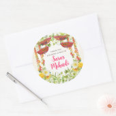 Zeremonie-Aufkleber von Mehndi Runder Aufkleber (Umschlag)