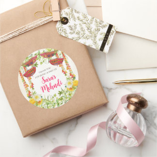 Zeremonie-Aufkleber von Mehndi Runder Aufkleber