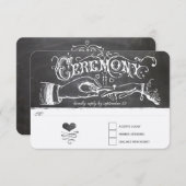 Zeremonie Chalkboard Response Card RSVP Karte (Vorne/Hinten)