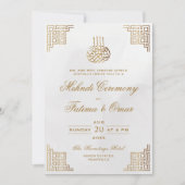 Zeremonie der geometrischen Goldrand Einladung (Vorderseite)