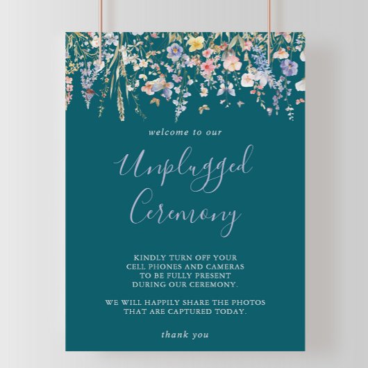 Zeremonie der Grün-Wildblume in Multicolor Poster