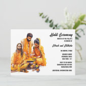 Zeremonie der indianischen turmerischen Braut Hoch Einladung (Stehend Vorderseite)
