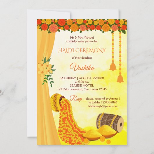 Zeremonie der indischen Hochzeit Einladung (Vorderseite)