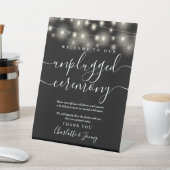 Zeremonie der String-Leuchten Schwarz und Weiß, ni Sockelschild (In SItu)