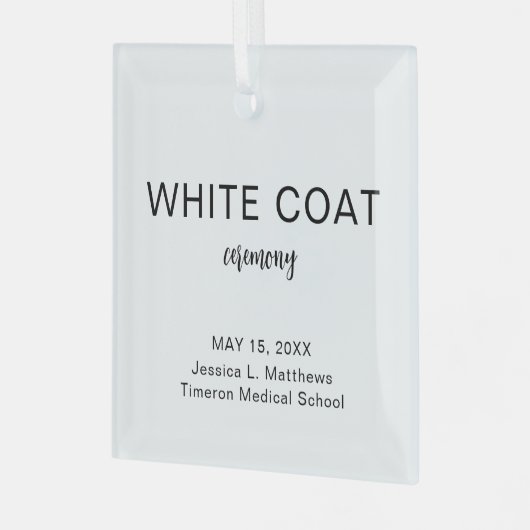 Zeremonie der weißen Matte Gold Medizin, Rundgesch Ornament Aus Glas (Vorderseite links)