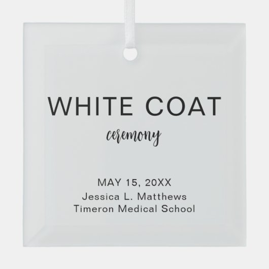 Zeremonie der weißen Matte Gold Medizin, Rundgesch Ornament Aus Glas (Vorderseite)