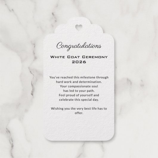 Zeremonie der weißen Matte Herzlichen Glückwunsch Geschenkanhänger (Rückseite)