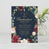 Zeremonie des Abschlusses der Blumenschule Bordeau Einladung (Stehend Vorderseite)