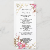 Zeremonie des geometrischen Goldrahmens Rosa Programm (Vorne/Hinten)