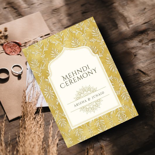 Zeremonie des Islamischen Königs Golden Damask Einladung