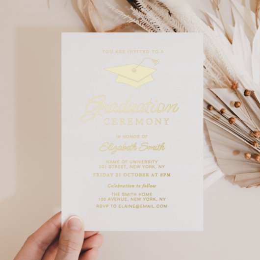 Zeremonie des modernen Abschlusses Folieneinladung