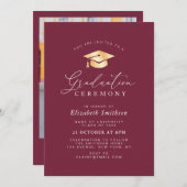 Zeremonie des modernen Maroon-Abschlusses Einladung (Vorne/Hinten)