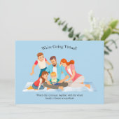 Zeremonie des Online-Abschlusses Blauer Einladung (Stehend Vorderseite)