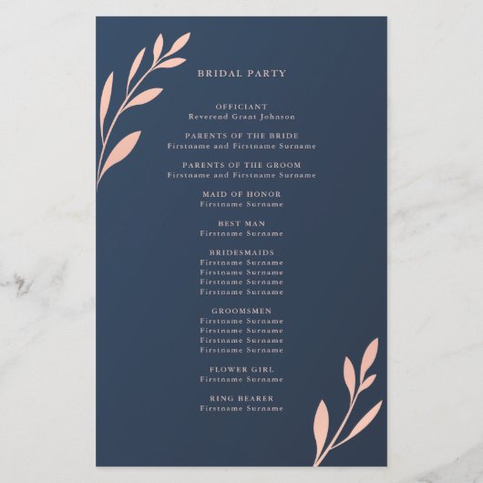 Zeremonie des Programms "Navy and Pink Geometric F (Rückseite)