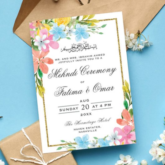 Zeremonie für das florale Gold an der Grenze zum i Einladung