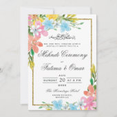 Zeremonie für das florale Gold an der Grenze zum i Einladung (Vorderseite)