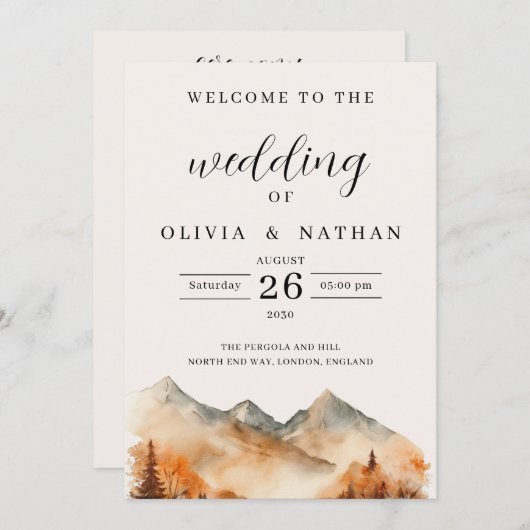 Zeremonie für das Herbstbergsprogramm Einladung (Vorne/Hinten)