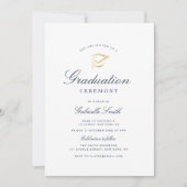 Zeremonie für den blauen und weißen Abschluss Einladung (Vorderseite)
